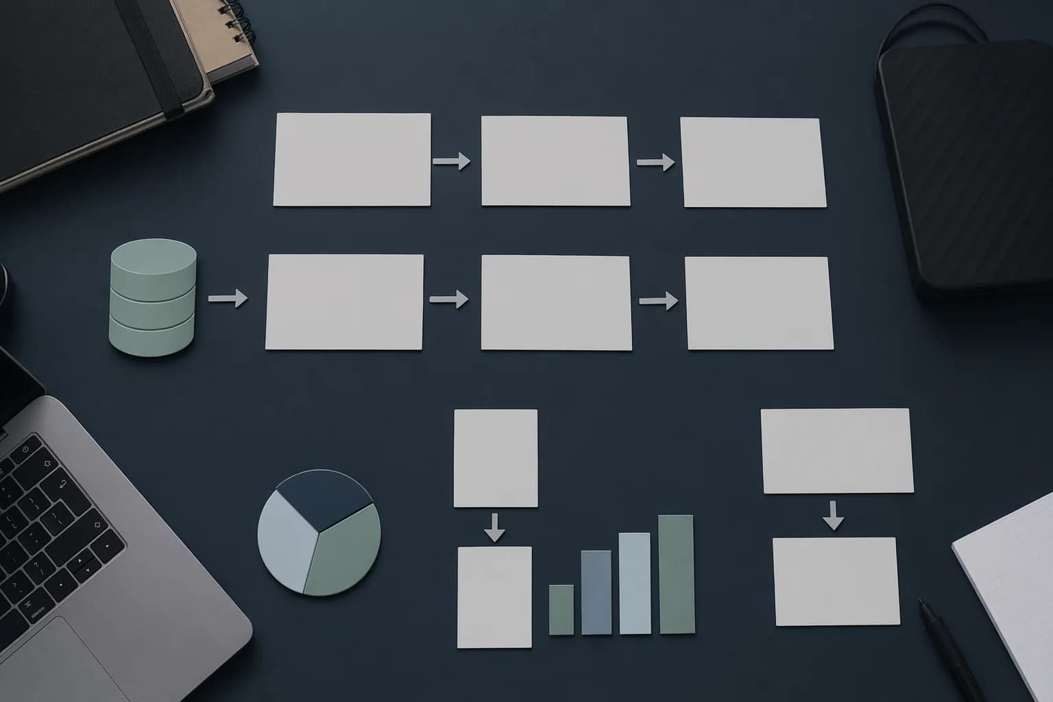Data platform planning workspace with pipeline and chart artifacts